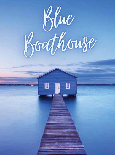 Tea Towel Microfibre Blue Boat