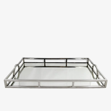 Large Rectangle Mirror Tray with Arch Handles